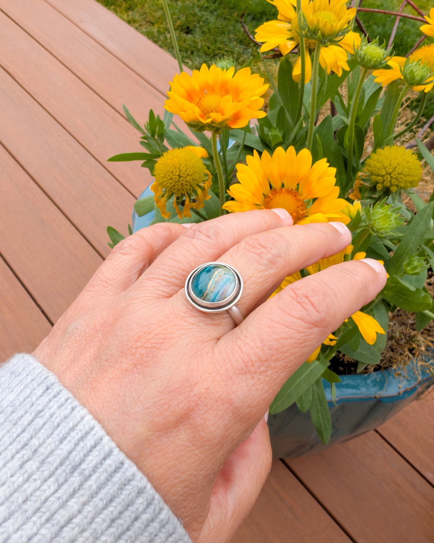 Greenling Jasper Ring
