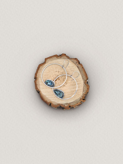 Large Turquoise Hoop Earrings