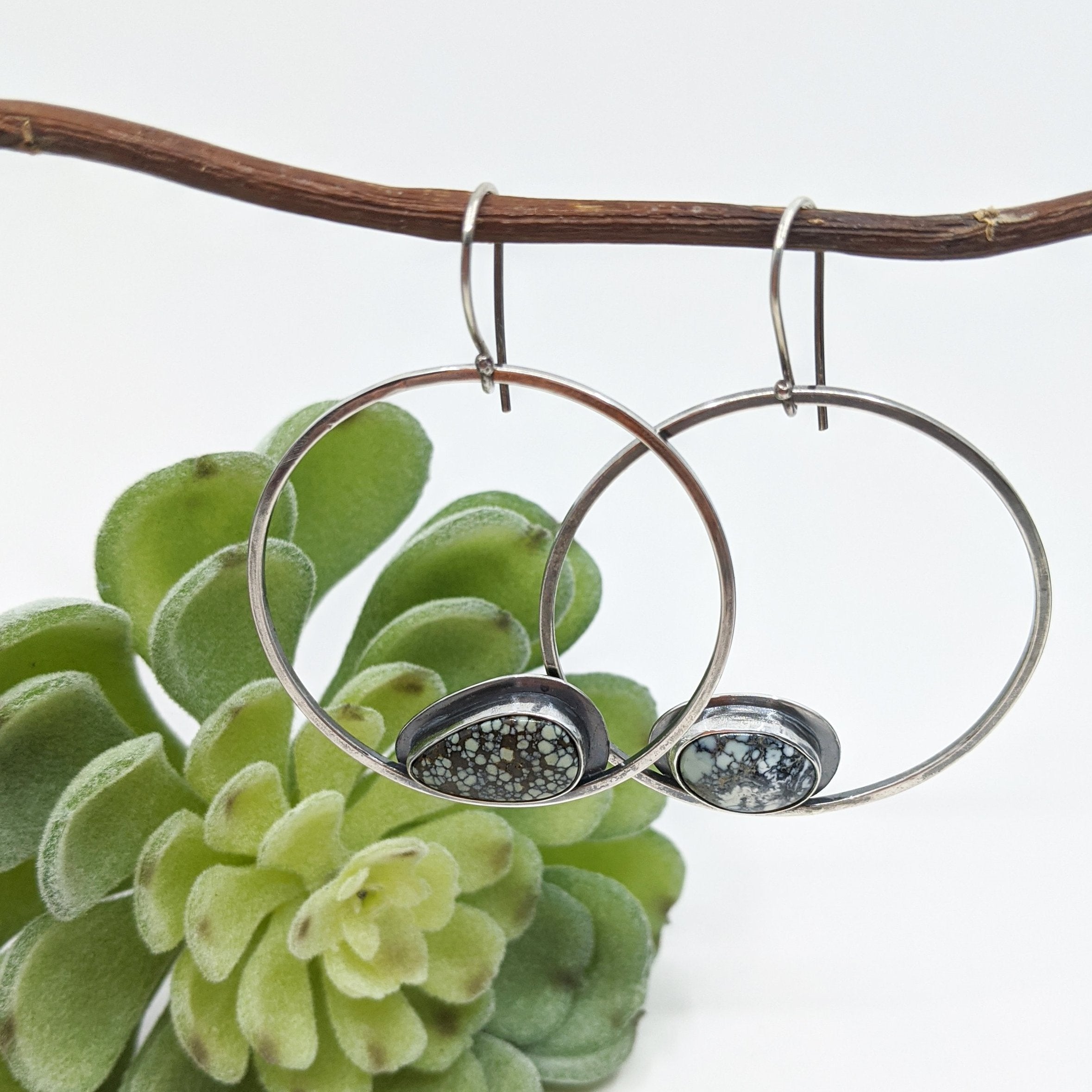Large Turquoise Hoop Earrings